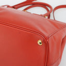 PRADA Hand Bag Safiano Leather 2way Orange Gold Auth bs36543-12