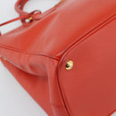 PRADA Hand Bag Safiano Leather 2way Orange Gold Auth bs36543-13