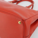 PRADA Hand Bag Safiano Leather 2way Orange Gold Auth bs36543-14