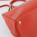 PRADA Hand Bag Safiano Leather 2way Orange Gold Auth bs36543-15