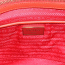 PRADA Hand Bag Safiano Leather 2way Orange Gold Auth bs36543-19