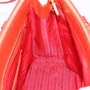 PRADA Hand Bag Safiano Leather 2way Orange Gold Auth bs36543-21