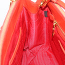 PRADA Hand Bag Safiano Leather 2way Orange Gold Auth bs36543-22