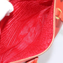 PRADA Hand Bag Safiano Leather 2way Orange Gold Auth bs36543-26