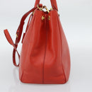 PRADA Hand Bag Safiano Leather 2way Orange Gold Auth bs36543-5