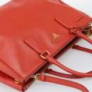 PRADA Hand Bag Safiano Leather 2way Orange Gold Auth bs36543-6