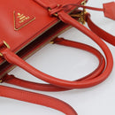 PRADA Hand Bag Safiano Leather 2way Orange Gold Auth bs36543-7