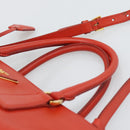PRADA Hand Bag Safiano Leather 2way Orange Gold Auth bs36543-8