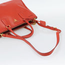 PRADA Hand Bag Safiano Leather 2way Orange Gold Auth bs36543-9