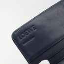 LOEWE Anagram Long Wallet Leather Navy Silver Auth bs36544-18
