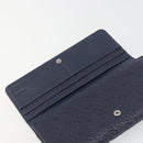 LOEWE Anagram Long Wallet Leather Navy Silver Auth bs36544-19