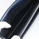 LOEWE Anagram Long Wallet Leather Navy Silver Auth bs36544-22