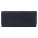 LOEWE Anagram Long Wallet Leather Navy Silver Auth bs36544-13