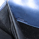 LOEWE Anagram Long Wallet Leather Navy Silver Auth bs36544-12
