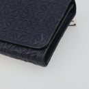 LOEWE Anagram Long Wallet Leather Navy Silver Auth bs36544-7