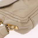 PRADA Chain Shoulder Bag Leather Beige Gold Auth bs36546-15
