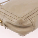 PRADA Chain Shoulder Bag Leather Beige Gold Auth bs36546-17