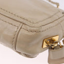 PRADA Chain Shoulder Bag Leather Beige Gold Auth bs36546-18