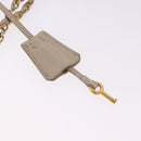PRADA Chain Shoulder Bag Leather Beige Gold Auth bs36546-9