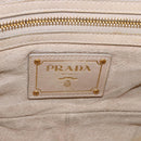 PRADA Chain Shoulder Bag Leather Beige Gold Auth bs36546-21