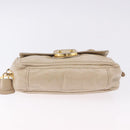 PRADA Chain Shoulder Bag Leather Beige Gold Auth bs36546-5