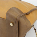 LOEWE Boston Bag Leather Beige Gold Auth bs36547-15