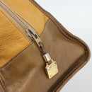 LOEWE Boston Bag Leather Beige Gold Auth bs36547-17