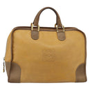 LOEWE Boston Bag Leather Beige Gold Auth bs36547-13