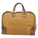LOEWE Boston Bag Leather Beige Gold Auth bs36547-2