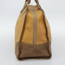 LOEWE Boston Bag Leather Beige Gold Auth bs36547-4