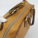 LOEWE Boston Bag Leather Beige Gold Auth bs36547-6
