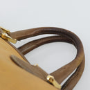 LOEWE Boston Bag Leather Beige Gold Auth bs36547-8