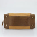 LOEWE Boston Bag Leather Beige Gold Auth bs36547-5