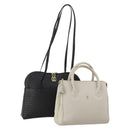 BALLY Shoulder Bag Leather 2 Set Black White Auth bs36550-1