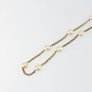 CHANEL Necklace Metal Gold Tone White CC Auth bs36551-10