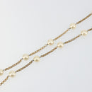 CHANEL Necklace Metal Gold Tone White CC Auth bs36551-11