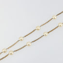 CHANEL Necklace Metal Gold Tone White CC Auth bs36551-12