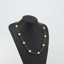 CHANEL Necklace Metal Gold Tone White CC Auth bs36551-16