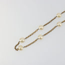 CHANEL Necklace Metal Gold Tone White CC Auth bs36551-3