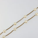 CHANEL Necklace Metal Gold Tone White CC Auth bs36551-4