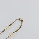 CHANEL Necklace Metal Gold Tone White CC Auth bs36551-7