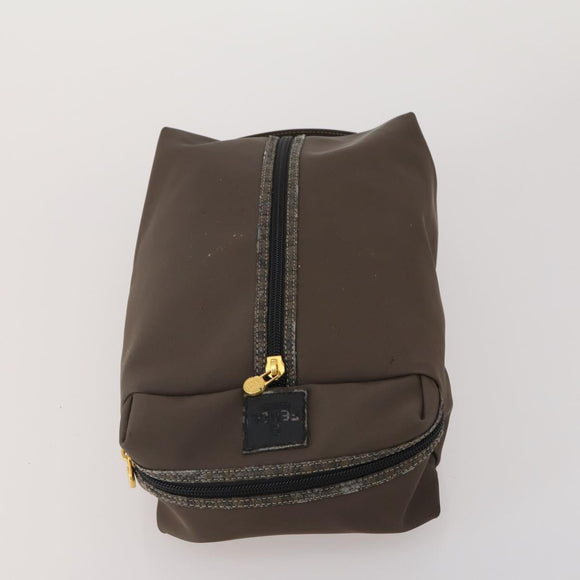FENDI Pecan Canvas Zucca Canvas Hand Bag PVC 5 Set Brown Black Auth bs36555