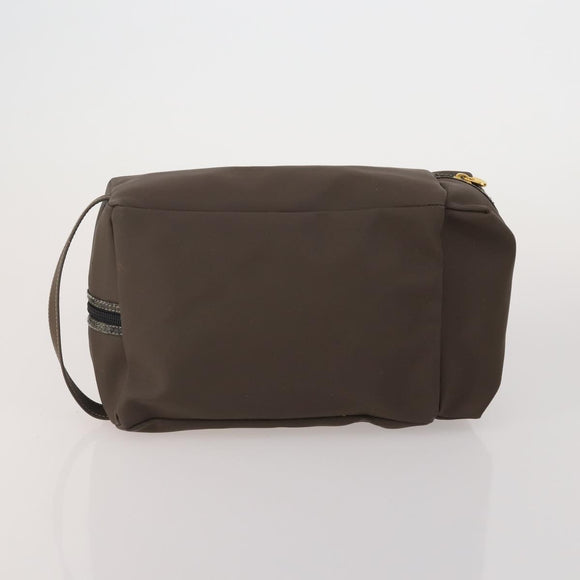 FENDI Pecan Canvas Zucca Canvas Hand Bag PVC 5 Set Brown Black Auth bs36555