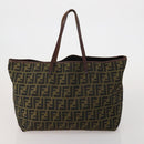 FENDI Pecan Canvas Zucca Canvas Hand Bag PVC 5 Set Brown Black Auth bs36555-22