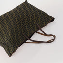 FENDI Pecan Canvas Zucca Canvas Hand Bag PVC 5 Set Brown Black Auth bs36555-24