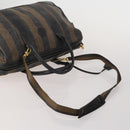 FENDI Pecan Canvas Zucca Canvas Hand Bag PVC 5 Set Brown Black Auth bs36555-4