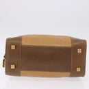 LOEWE Hand Bag Leather Beige Gold Auth bs36556-6