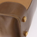 LOEWE Hand Bag Leather Beige Gold Auth bs36556-15
