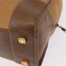 LOEWE Hand Bag Leather Beige Gold Auth bs36556-16