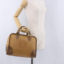 LOEWE Hand Bag Leather Beige Gold Auth bs36556-21